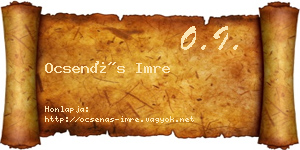 Ocsenás Imre névjegykártya