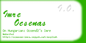 imre ocsenas business card